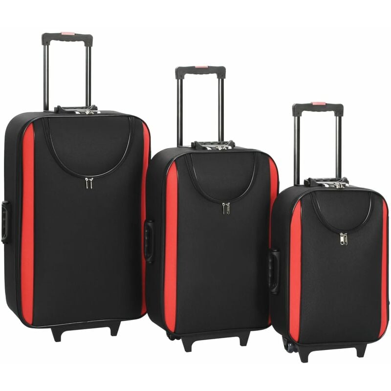 

vidaXL Maletas blandas 3 piezas negro de tela oxford - Negro