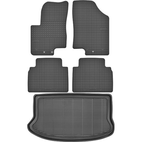 Maletero MAX-MAT 910710 + Alfombrillas MOTOHOBBY 181204 - Hyundai ix20 Minivan de 2010-2018, zona de pies delantera AV - Instalada