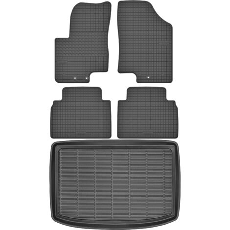 Maletero MAX-MAT 910711 + Alfombrillas MOTOHOBBY 181204 - Hyundai ix20 Minivan de 2010-2019, zona de pies delantera AV - Instalada
