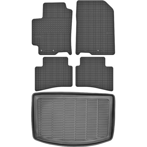 Maletero MAX-MAT 911003 + Alfombrillas MOTOHOBBY 180207 - Kia Rio IV Hatchback desde 2017, Zona de pies delantera HK - Instalada