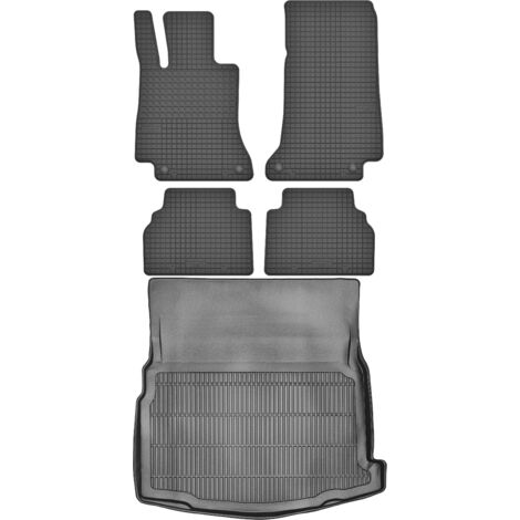 Maletero MAX-MAT 911213 + Alfombrillas MOTOHOBBY 190303 - Mercedes Clase E V W213 Sedán/Limusina a partir de 2016, MS espacio para los pies delantero - Instalado