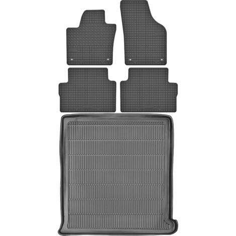 Maletero MAX-MAT 911801 + Alfombrillas MOTOHOBBY 170109 - Volkswagen Sharan II FURGONETA desde 2010, espacio para pies delantero AV2 - Instalado
