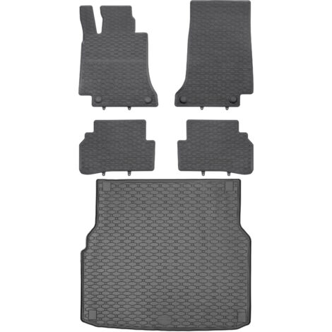 Maletero RIGUM 421071 + Alfombrillas GEYER 851/4C - Mercedes Clase C W205 Familiar 10.2014-02.2021 MS, espacio para pies delantero - INSTALADO