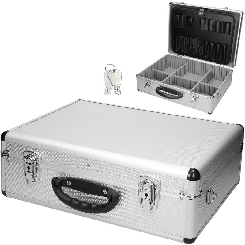 

Maletín de aluminio para herramientas organizador acolchado divisor utensilios