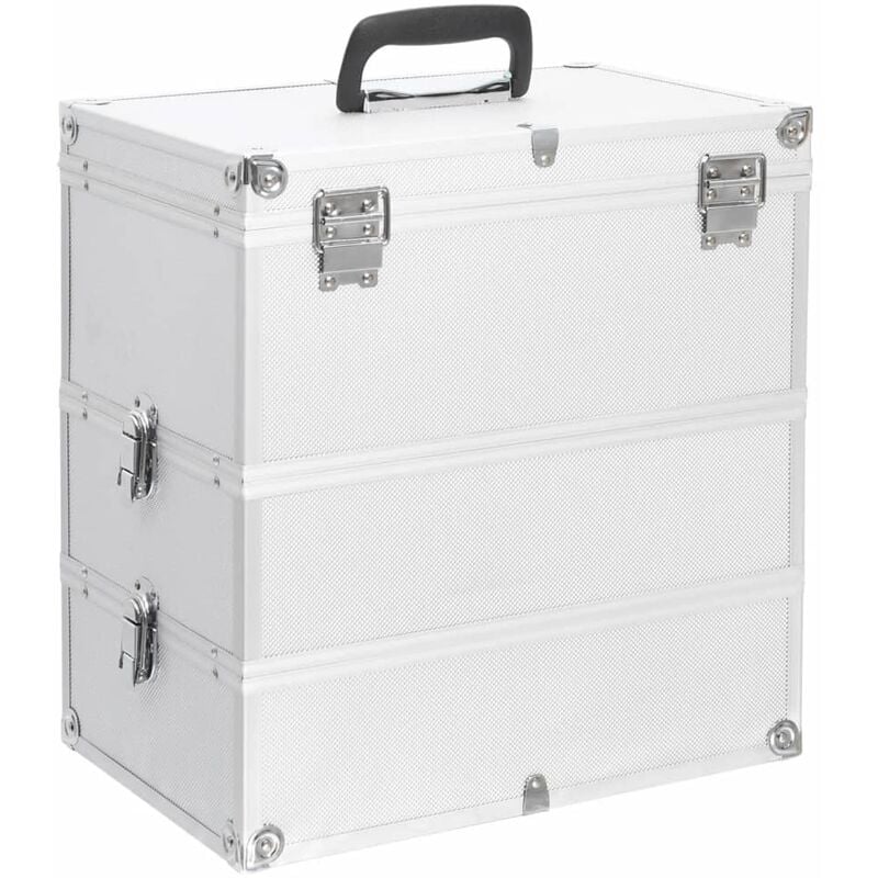 

vidaXL Maletín de maquillaje 37x24x40 cm aluminio plateado - Plateado