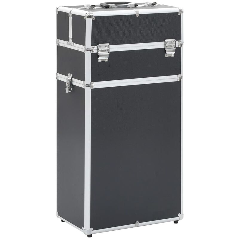 

Maletín trolley de maquillaje de aluminio negro