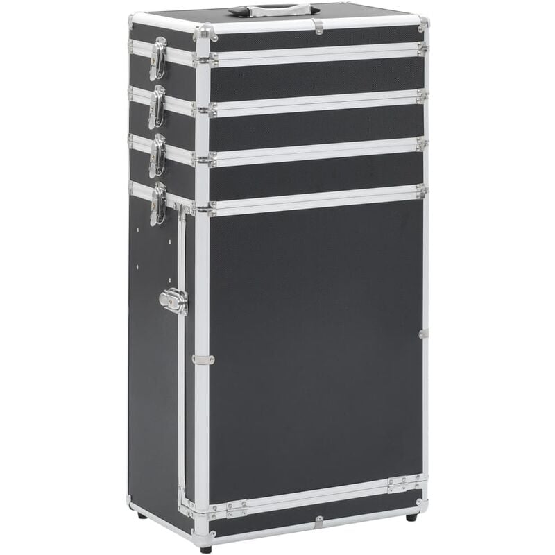 

Maletín trolley de maquillaje de aluminio negro