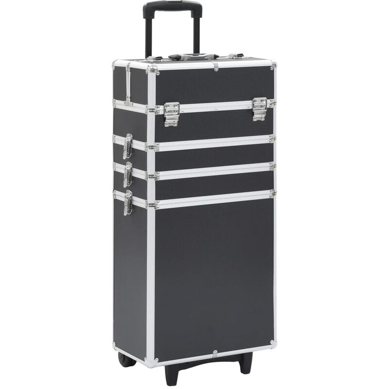 

Maletín trolley de maquillaje de aluminio negro