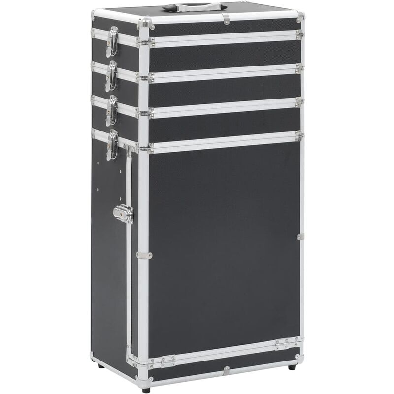 

Maletín trolley de maquillaje de aluminio negro
