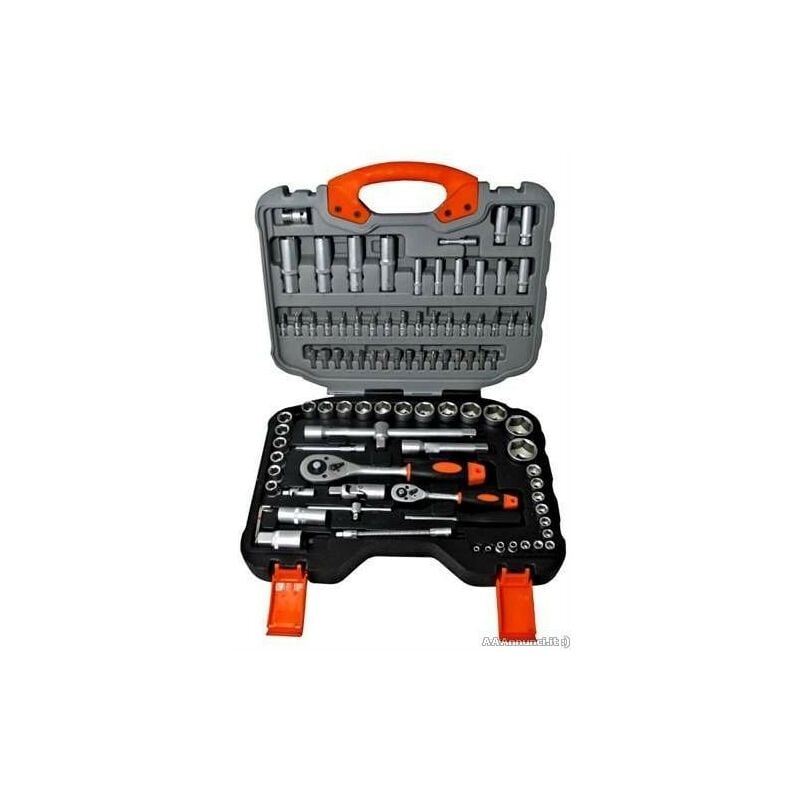 Mediawave Store - Malette de 108 pièces clés à cliquet et ses douilles cr-v