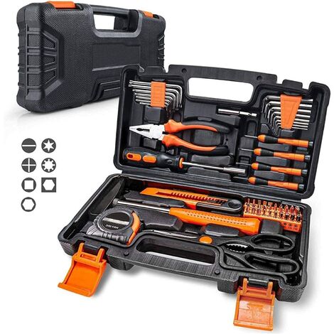 Malette Outils ENGINDOT, 56 pcs Kit d'outils de base avec avec Etui de Rangement pour la réparation à domicile et les projets de bricolage, boîtes à outils - HHK3B