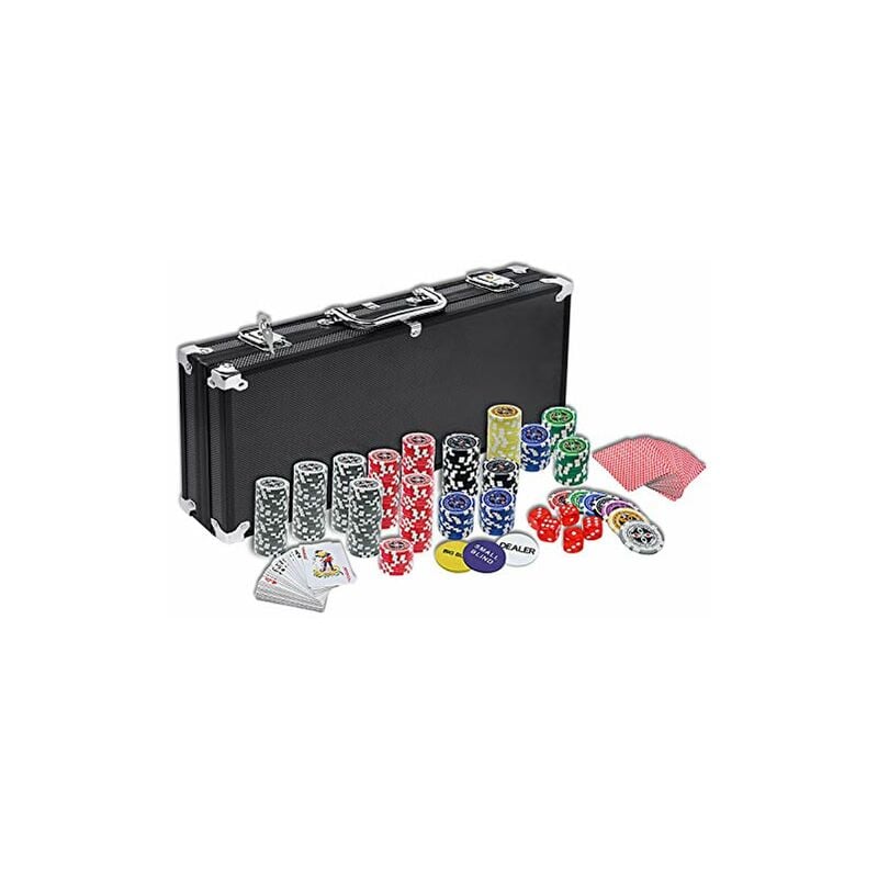 Naizy - Malette professionnelle de Poker 500 jetons laser Coffret de Poker - Coffret en aluminium noir