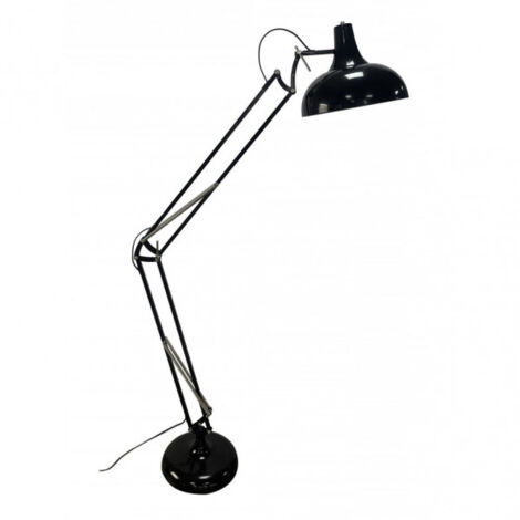 Malik 1xE27 Nero FABRILAMP Lampada da terra snodabile