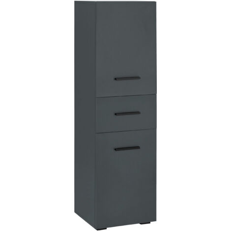 Malika-Armoire 2 portes 1 tiroir en anthracite