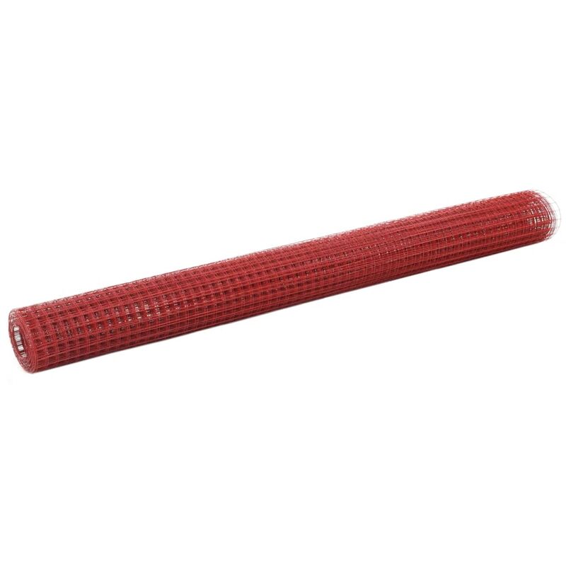 

Alambrada de gallinero acero revestimiento PVC rojo 25x1,5 m - Rojo - Vidaxl