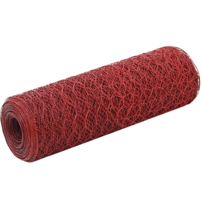 

Alambrada de gallinero acero revestimiento PVC rojo 25x0,5 m - Rojo - Vidaxl