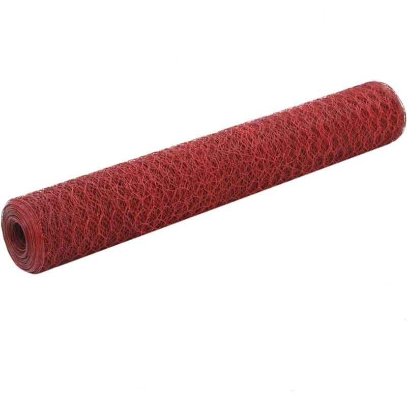 

Alambrada de gallinero acero revestimiento PVC rojo 25x1 m - Rojo - Vidaxl