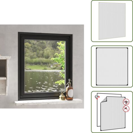 Malla antimosquitos - vidaXL Mosquitera magnética para ventanas gris antracita 100x120 cm - Mosquitera para ventanas