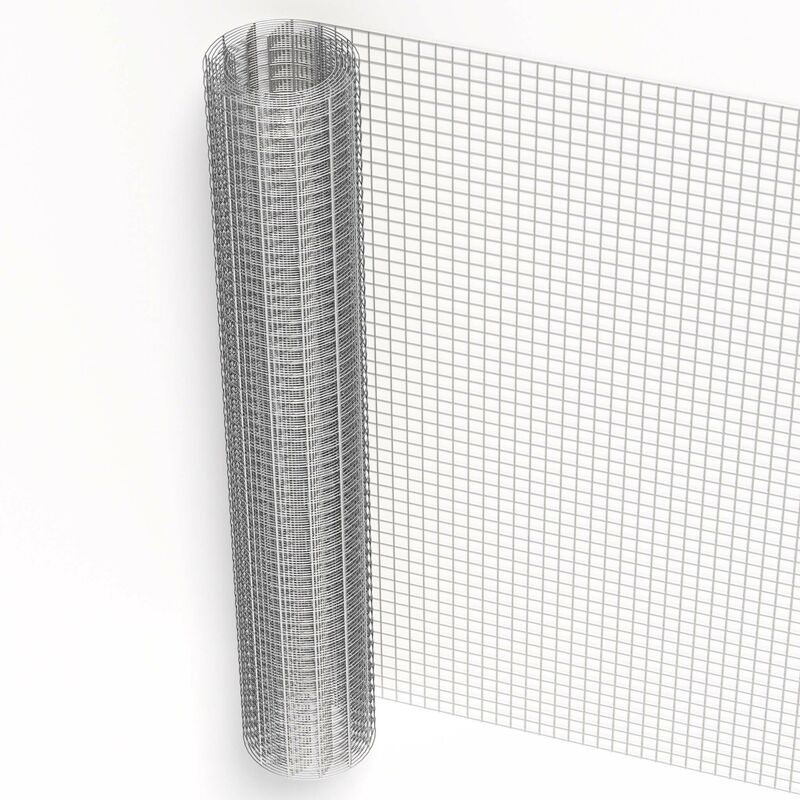 

Malla de alambre cuadrada 19x19mm, rollo 5m, altura 100cm, acero galvanizado, cierres, gallineros