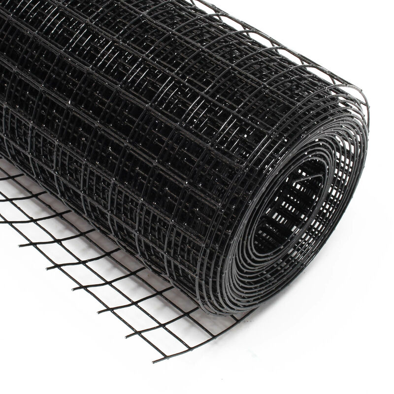 

Malla de alambre cuadrada 25x25mm de color negro, rollo 10m largo y 50cm alto, de acero galvanizado