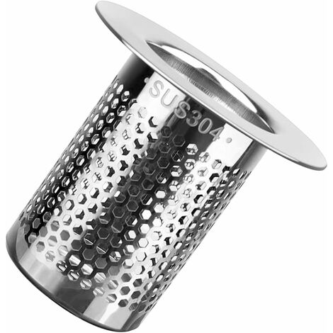 Malla de drenaje de bañera, malla de drenaje de 5 cm, fregadero de acero inoxidable, cabello de drenaje, filtro de drenaje, adecuado para cocina, baño, drenaje de suelo de balcón (diámetro 5,5 cm, alt