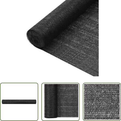 Malla de HDPE -  Red de privacidad HDPE negro 3,6x50 m 75 g/m²