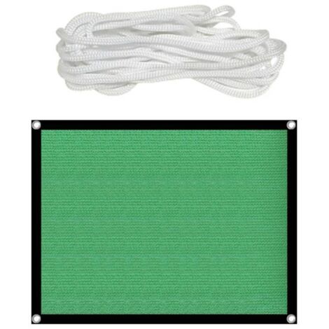 Malla de sombreo verde con cuerda larga ventilada, protección solar exterior para jardín, balcón, patio, piscina.