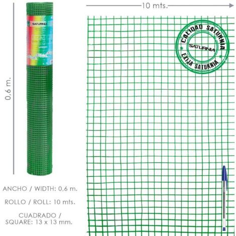 malla electrosoldada plastificada corral 13x13 / altura 60 cm. / rollo 10 metros