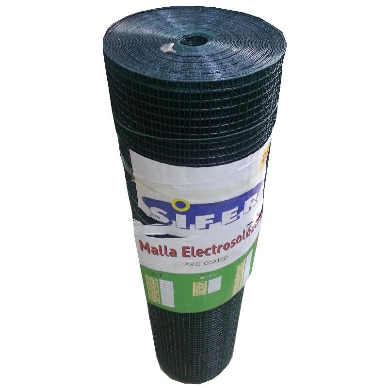 

malla electrosoldada sifer 13x13x0,8 1.oo mt plastif. verde 25 m - Mibricotienda