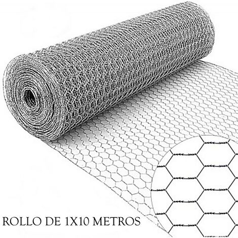 Malla hexagonal . Diámetro alambre 0,70mm, Rollo 1X10m. Triple Torsión