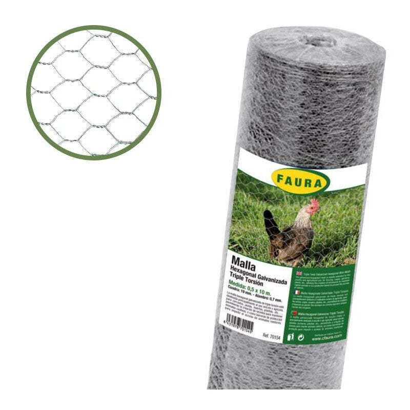 

Malla hexagonal galvanizada 41 mm 1 x 5 m