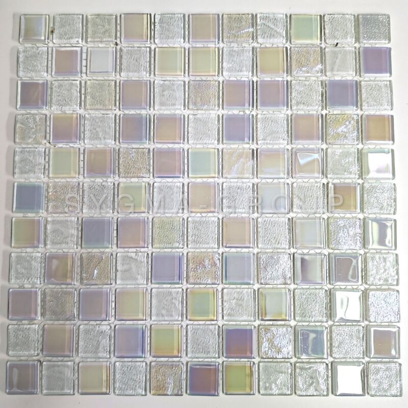 

Sygma Group - Malla mosaico de azulejos de vidrio blanco para el baño o la cocina Habay Blanc