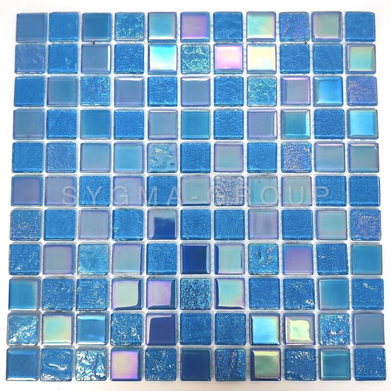 

Sygma Group - Malla mosaico de vidrio azul para las paredes del baño y la cocina Habay Bleu