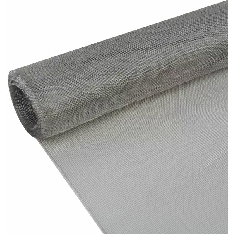 

Malla mosquitera de acero inoxidable plateada 100x1000 cm