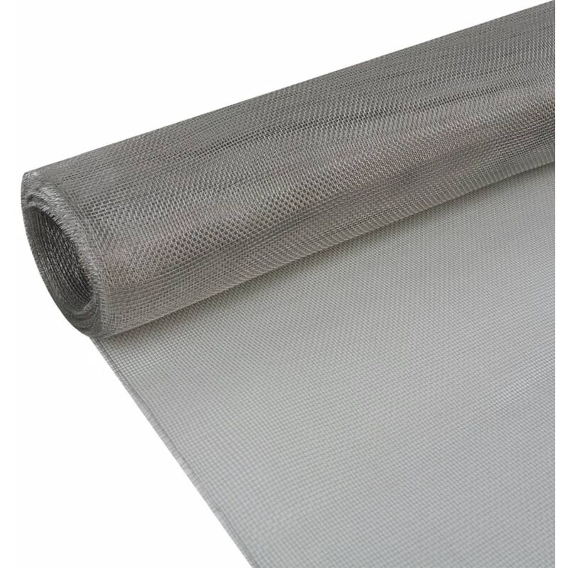 

Malla mosquitera de acero inoxidable plateada 100x500 cm