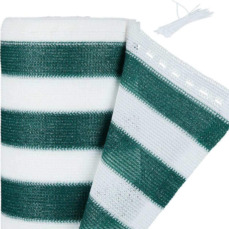 

Malla Ocultación, 1,5x10m Alto, Cubrevallas Jardín y Balcón, Anti-UV, Tela HDPE, Lona Protectora, Verde/Blanco