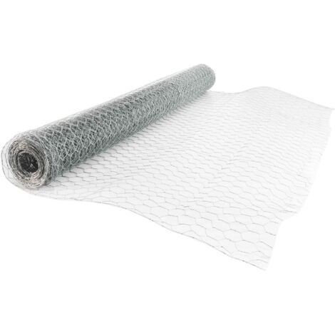 Malla para pollos 1 x 10 m hexagonal galvanizada