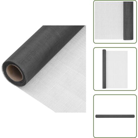 Malla para puertas - vidaXL Malla mosquitera de fibra de vidrio negra 60x1000 cm - Malla para ventanas