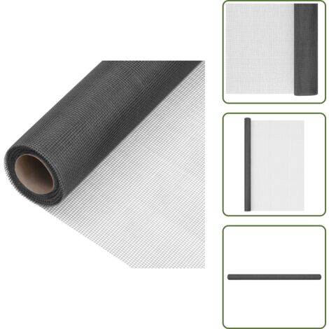 Malla para puertas - vidaXL Malla mosquitera de fibra de vidrio negra 80x2000 cm - Malla para ventanas