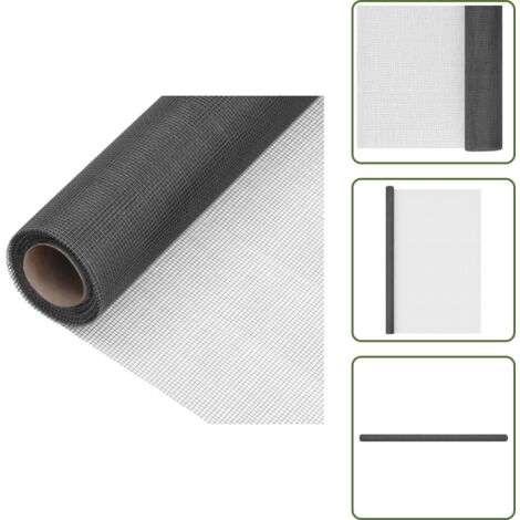 Malla para ventanas - vidaXL Malla mosquitera de fibra de vidrio negra 100x2000 cm - Malla para jaulas