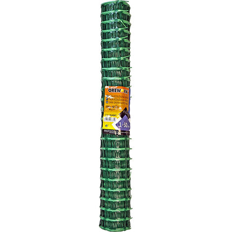 Malla plástica ecológica - 1x50 m - 100x40 mm - Verde