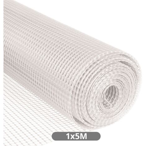 Malla plástico 10x10mm 1x5M Blanco