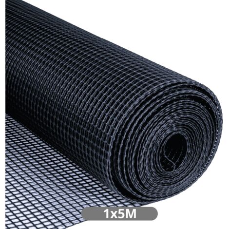 Malla plástico 10x10mm 1x5M Negro