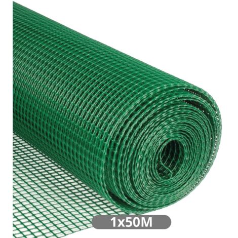 Malla plástico 5x5mm 1x50M Verde