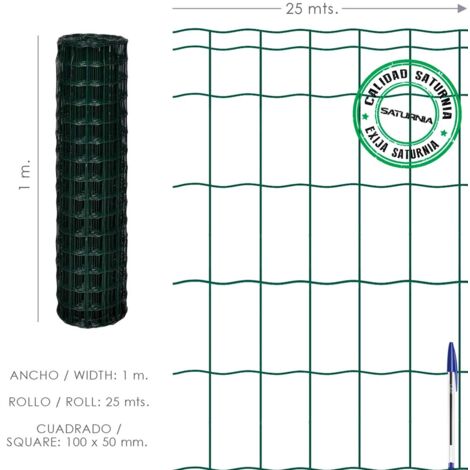 Malla Plastificada Country 100x50 / 100 cm. rollo 25 Metros