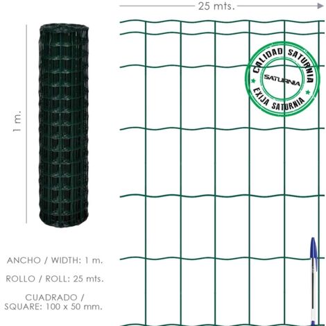 Malla Plastificada Country 100x50 / 100 cm. rollo 25 Metros