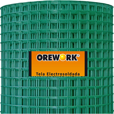 Malla soldada plastificada verde - 51x51 mm - Ø 2 mm - 1,5x25 m