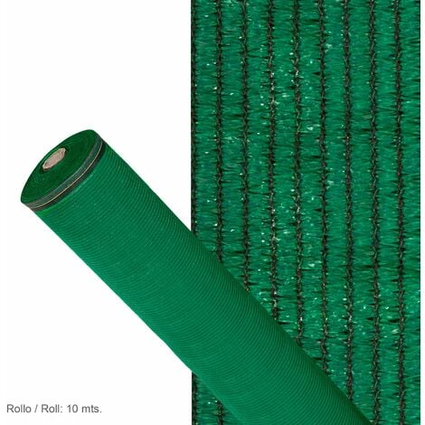 Malla Sombreo 90%, Rollo 2 x 10 metros, Reduce Radiación, Protección Jardín y Terraza, Regula Temperatura, Color Verde Claro