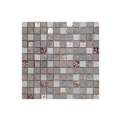 Malla Urales Rosa - Mosaique marbre et verre 30x30cm - unité