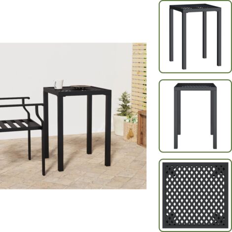 Malla - vidaXL Mesa de jardín de acero gris antracita 50x50x72 cm - Diseño moderno